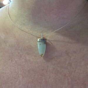 Genuine Artisan Handcrafted Solid 999 Fine Silver Necklace With Chrysoprase ♥︎♥︎